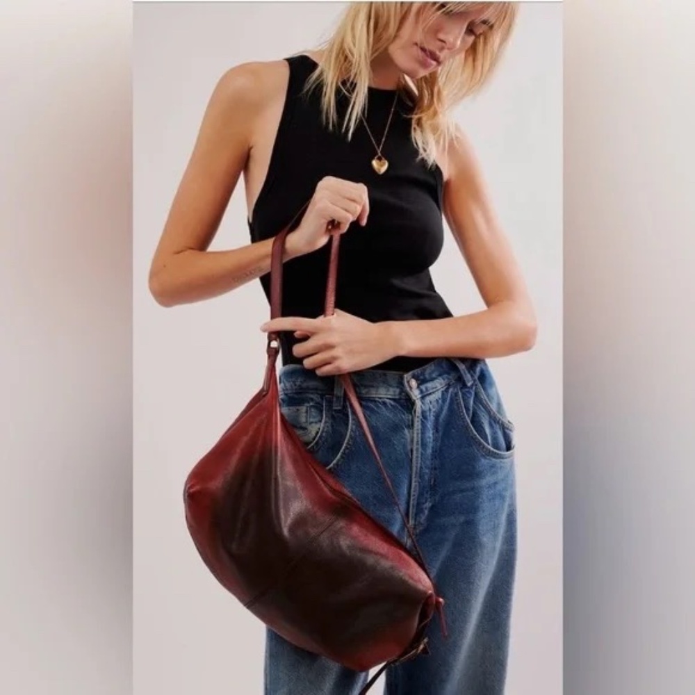 Free People Rumble Leather Sling Bag in Dark Roast - Picture 2 of 10